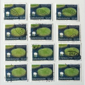 FRIM�RKER DANMARK | 2001 - AFA 1274 - Botanisk have. - 12,25 Kr. K�mpe�kande x 12 stk. - Stemplet