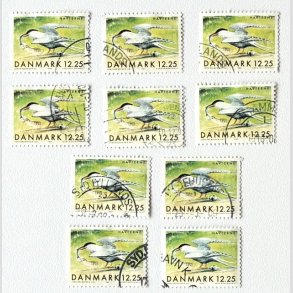 FRIM�RKER DANMARK | 1999 - AFA 1225 - Danske tr�kfugle - 10 x 12,25 Kr. Havterne - Stemplet 