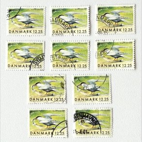 FRIM�RKER DANMARK | 1999 - AFA 1225 - Danske tr�kfugle - 10 x 12,25 Kr. Havterne - Stemplet 