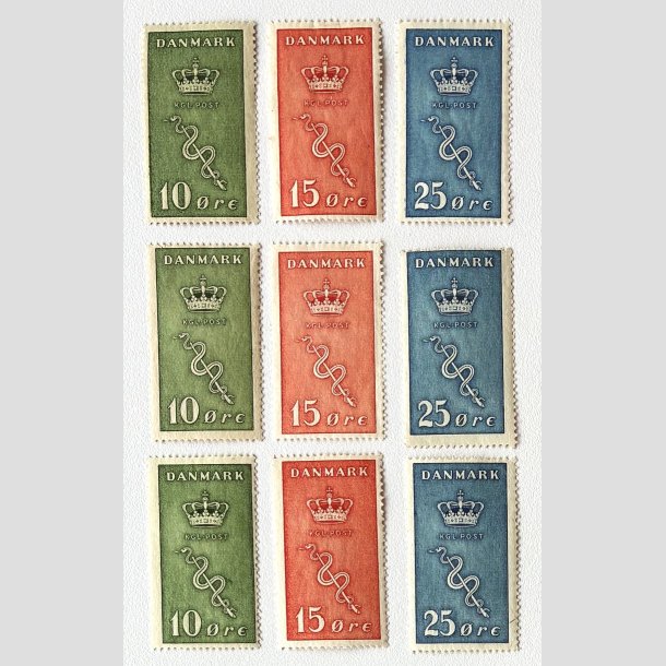 FRIM�RKER DANMARK | 1929 - AFA 178-80 - 3 x Kr�ftfrim�rker i komplet s�t - Ubrugt