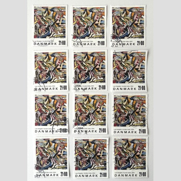 FRIM�RKER DANMARK | 2004 - AFA 1399 - Frim�rkekunst - 21,00 Kr. flerfarvet x 12 stk. - Stemplet 
