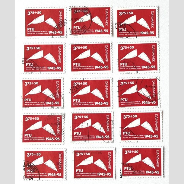 FRIM�RKER DANMARK | 1995 - AFA 1096 - PTU - 15 x 3,75 Kr. + 50 �re r�d - Stemplet