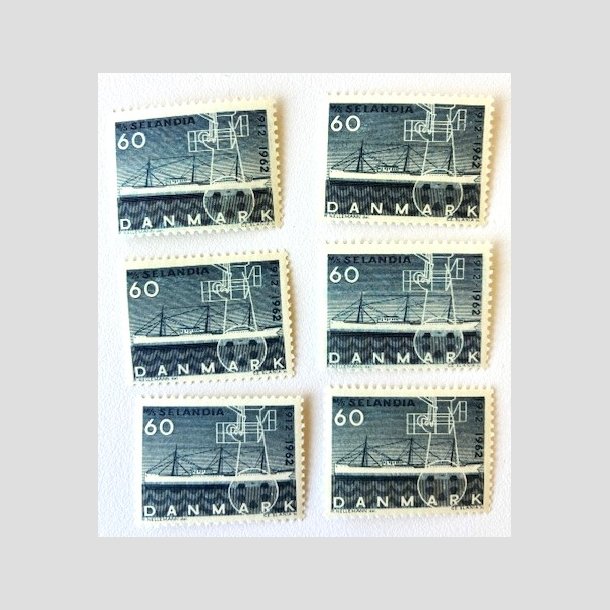 FRIM�RKER DANMARK | 1962 - AFA 409F - Selandia - 60 �re m�rkbl� x 6 stk. - Postfrisk