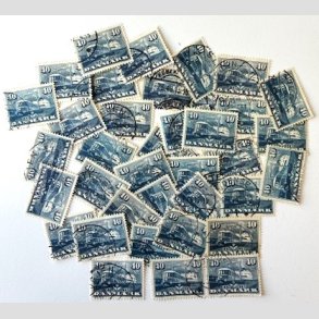 FRIM�RKER DANMARK | 1947 - AFA 304 - Danske jernbaner 100 �r - 40 �re x 37 stk. p�ne m�rker - Stemplet