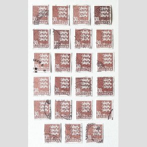 FRIM�RKER DANMARK | 2010 - AFA 1612E - Lille Rigsv�ben - 23 x 30,00 Kr. brunr�d - Stemplet