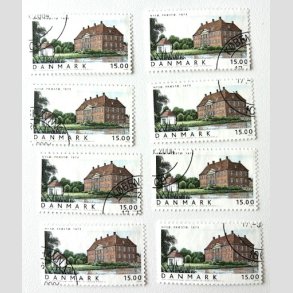 FRIM�RKER DANMARK | 2004 - AFA 1382 - Danske Boliger III. - 15,00 Kr. x 8 stk. - Flot Stemplet