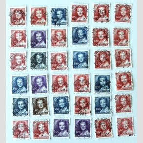 FRIM�RKER DANMARK | 1982-90 - Dronning Margrethe II - Type Cr 36 stk. - Pragt Stemplet 