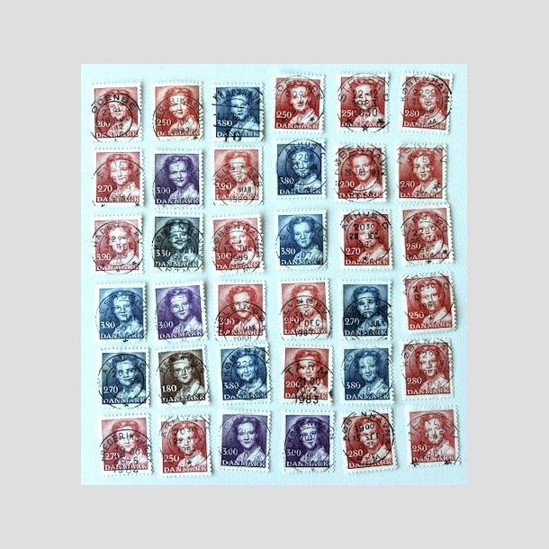 FRIM�RKER DANMARK | 1982-90 - Dronning Margrethe II - Type Cr 36 stk. - Pragt Stemplet 