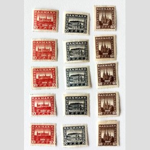 FRIM�RKER DANMARK | 1920-21 - AFA 112-114 - Genforening  s�t x 5 - Ubrugt