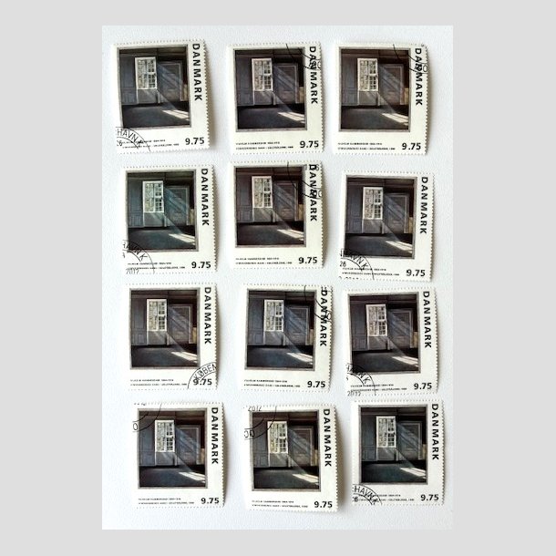 FRIM�RKER DANMARK | 1997 - AFA 1158 - Vilh. Hammersh�j - 12 stk. x 9,75 Kr. - P�nt hj�rnestemplet 