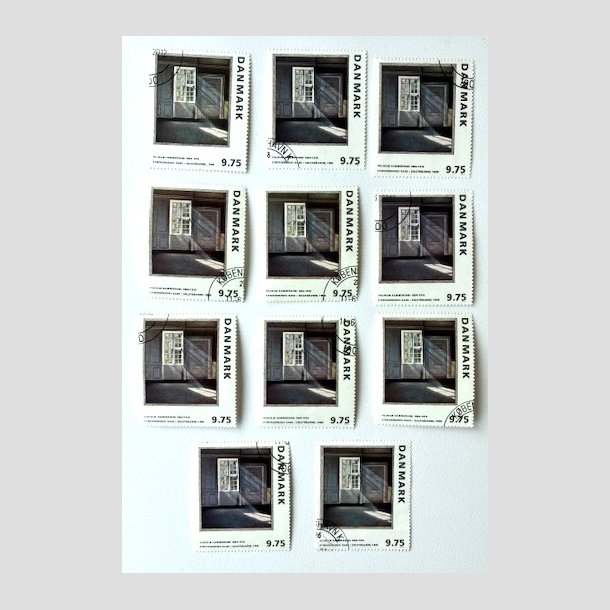 FRIM�RKER DANMARK | 1997 - AFA 1158 - Vilh. Hammersh�j - 11 stk. x 9,75 Kr. - P�nt hj�rnestemplet 