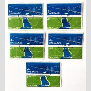 FRIM�RKER DANMARK | 2000 - AFA 1254-55 - �resundsforbindelsen - 5 x lodret par - Lux Stemplet