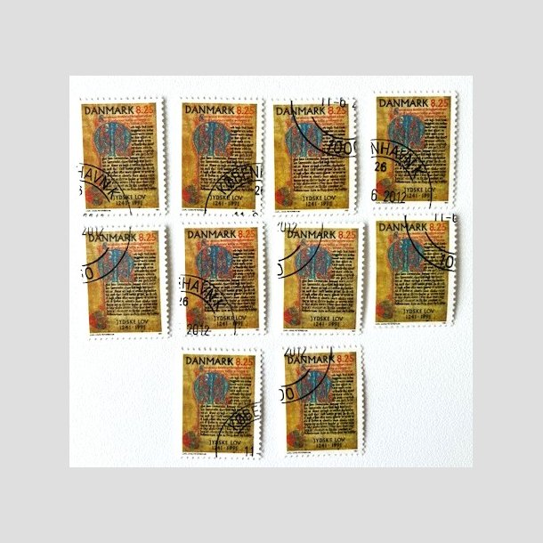 FRIM�RKER DANMARK | 1991 - AFA 991 - Jyske Lov 750 �r. - 8,25 Kr. x 10 stk. - Flot Stemplet