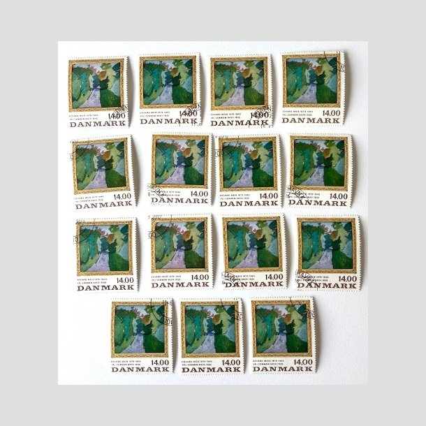 FRIM�RKER DANMARK | 1991 - AFA 1006 - Edvard Weie - 14,00 Kr. x 15 stk. - Flot hj�rnestemplet
