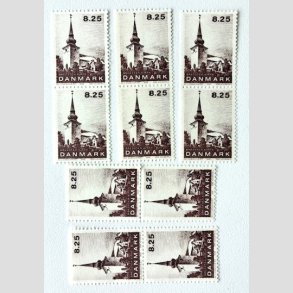 FRIM�RKER DANMARK | 1990 - AFA 976 - Jyske landsbykirker - 8,25 Kr. brun x 10 stk. - Postfrisk