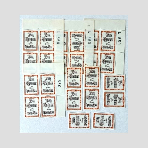FRIM�RKER DANMARK | 1983 - AFA 781 - Danske Lov 300 �r. - 5,00 Kr. x 24 stk. (incl. marginalblokke) - Postfrisk
