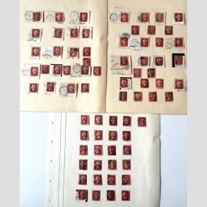FRIM�RKER ENGLAND | Lot med 72 stk. one penny red fra gammel samling, nogle p� klip  