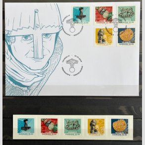 FRIMRKER DANMARK | 2019 - AFA 1955-59 - Vikingeliv. - 5 x 30,00 kr. i 5-stribe + FDC - Postfrisk