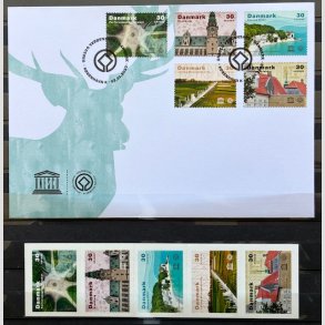 FRIMRKER DANMARK | 2020 - AFA 1996-2000 - Unesco Verdensarv i Danmark. -  St + FDC - Postfrisk 