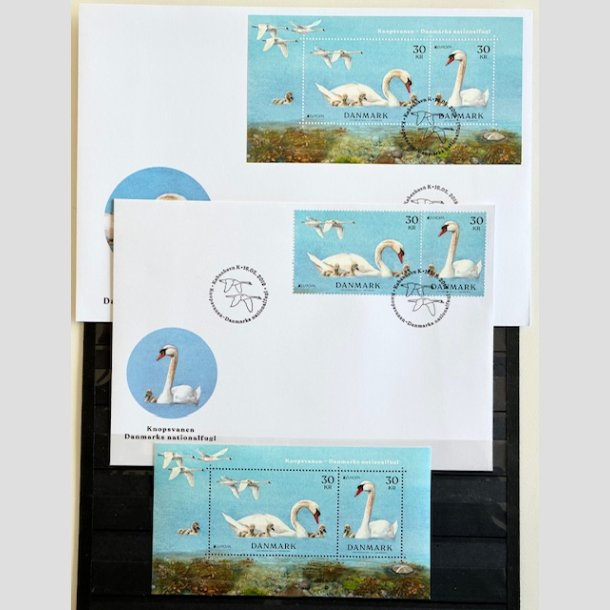 FRIMRKER DANMARK | 2019 - AFA 1972A - Knopsvane - 60,00 Kr. miniark + 2 x FDC - Postfrisk/Stemplet