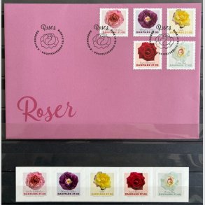 FRIMRKER DANMARK | 2018 - AFA 1927-31 - Roser. - 5 x 27,00 kr. i komplet 5-stribe + FDC - Postfrisk