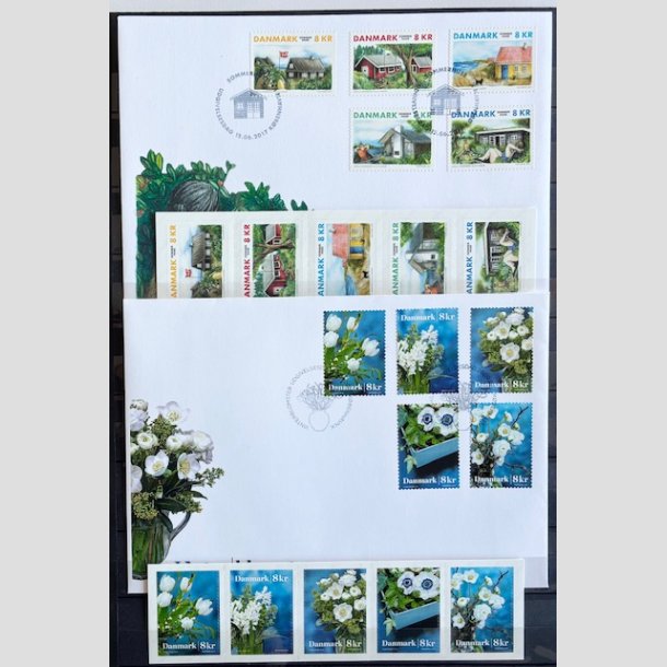 FRIMRKER DANMARK | 2017 - AFA 1911-15+1916-20 - Sommerhuse mv. - 2 x striber + 2 x FDC - Postfrisk