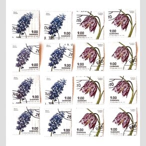 FRIM�RKER DANMARK | 2014 - AFA 1766+67 - For�rsblomster - 8 x s�t - Flot hj�rne Stemplet
