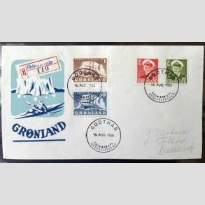 FRIMRKER GRNLAND | 1950 - AFA 30,32,33,34 - Kong Frederik IX, Gustav Holm - p FDC 