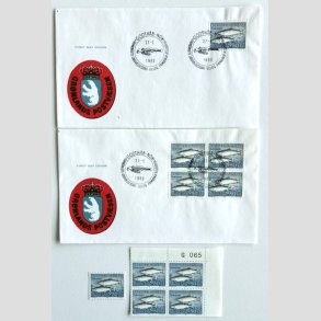 FRIM�RKER GR�NLAND | 1983 - AFA 140 - Sk�llaks - 50,00 kr. 2 x FDC + Marginal + Enkelt - Postfrisk