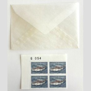 FRIM�RKER GR�NLAND | 1981 - AFA 129 - Torsk - 25,00 kr. flerfarvet i marginalblok G054 - Postfrisk