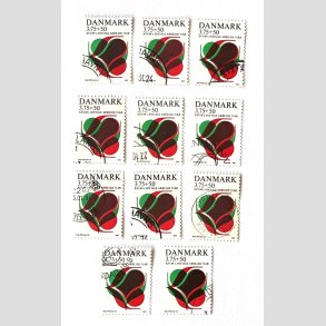 FRIM�RKER DANMARK | 1993 - AFA 1052 - KFUM 75 �r. - 10 x 3,75 Kr. + 50 �re r�d/gr�n/sort - P�nt Stemplet