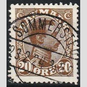 FRIMRKER DANMARK | 1921-22 - AFA 125 - Chr. X 20 re brun - Lux Stemplet Sommersted