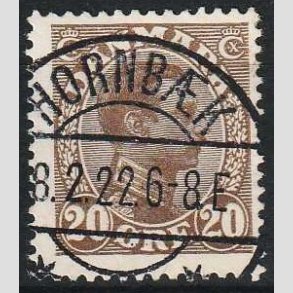 FRIMRKER DANMARK | 1921-22 - AFA 125 - Chr. X 20 re brun - Lux Stemplet Hornbk
