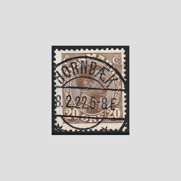 FRIMRKER DANMARK | 1921-22 - AFA 125 - Chr. X 20 re brun - Lux Stemplet Hornbk