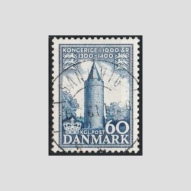 FRIMRKER DANMARK | 1953-56 - AFA 350 - Kongeriget 1000 r - 60 re bl - Pragt Stemplet Sandvig