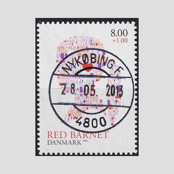 FRIMRKER DANMARK | 2013 - AFA 1747a - Red Barnet - 8,00 + 1,00 Kr. - Pragt Stemplet Nykbing F