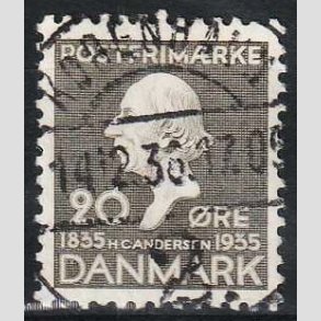 FRIM�RKER DANMARK | 1935 - AFA 227 - H. C. Andersen 20 �re gr� - Lux Stemplet 