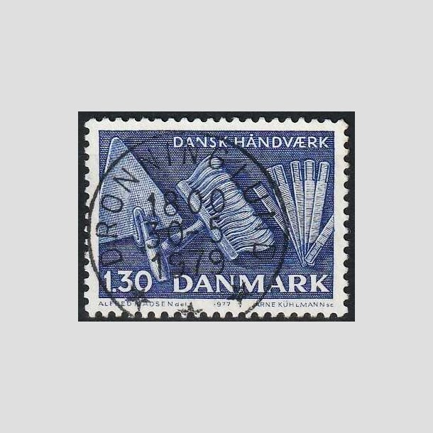 FRIMRKER DANMARK | 1977 - AFA 643 - Dansk hndvrk - 1,30 Kr. bl - Pragt Stemplet Dronninglund