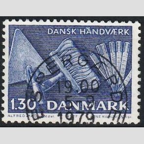 FRIM�RKER DANMARK | 1977 - AFA 643 - Dansk h�ndv�rk - 1,30 Kr. bl� - Pragt Stemplet Esperg�rde