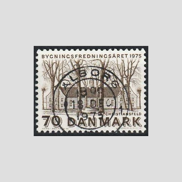 FRIMRKER DANMARK | 1975 - AFA 591 - Bygningsfredning - 70 re brun - Pragt Stemplet lborg