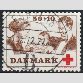 FRIMRKER DANMARK | 1969 - AFA 491 - Dans Rde Kors tillgsvrdi - 50 + 10 re - Pragt Stemplet
