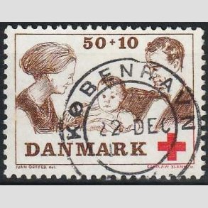 FRIMRKER DANMARK | 1969 - AFA 491 - Dans Rde Kors tillgsvrdi - 50 + 10 re - Pragt Stemplet