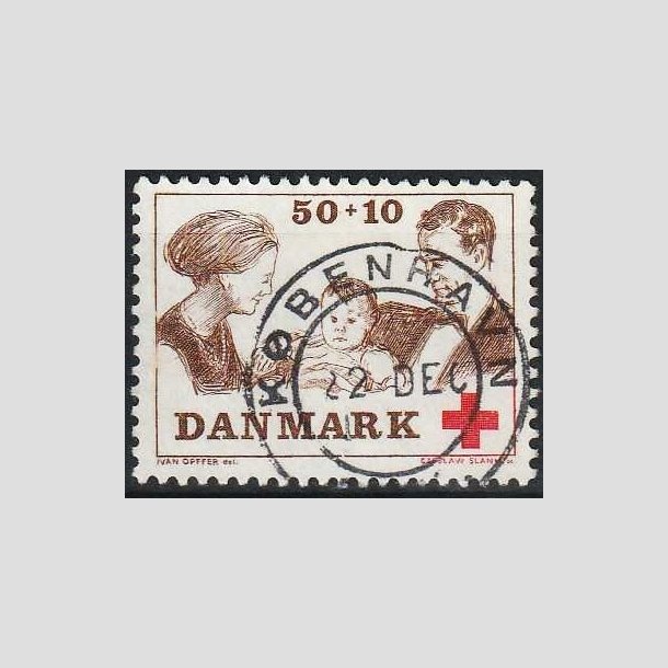 FRIMRKER DANMARK | 1969 - AFA 491 - Dans Rde Kors tillgsvrdi - 50 + 10 re - Pragt Stemplet