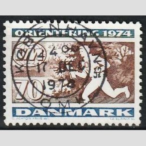FRIM�RKER DANMARK | 1974 - AFA 575 - Orienteringsl�b WM - 70 �re flerfarvet - Pragt Stemplet