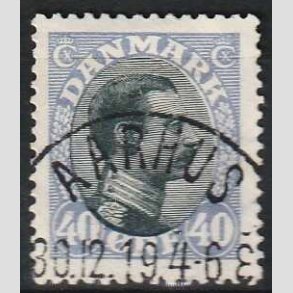 FRIMRKER DANMARK | 1918-20 - AFA 105a - Chr. X 40 re bllilla/sort - Lux Stemplet Aarhus