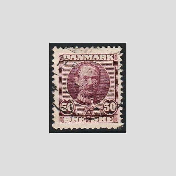 FRIMRKER DANMARK | 1907 - AFA 58 - Frederik VIII 50 re rdlilla - Stemplet