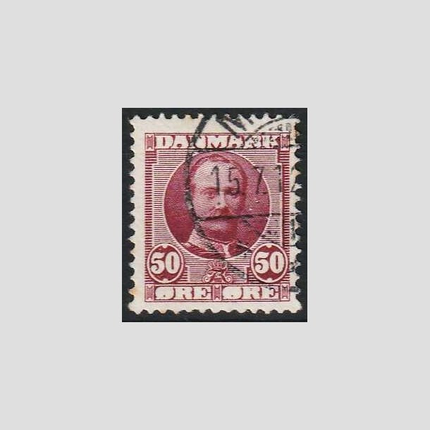 FRIMRKER DANMARK | 1907 - AFA 58 - Frederik VIII 50 re rdlilla - Stemplet