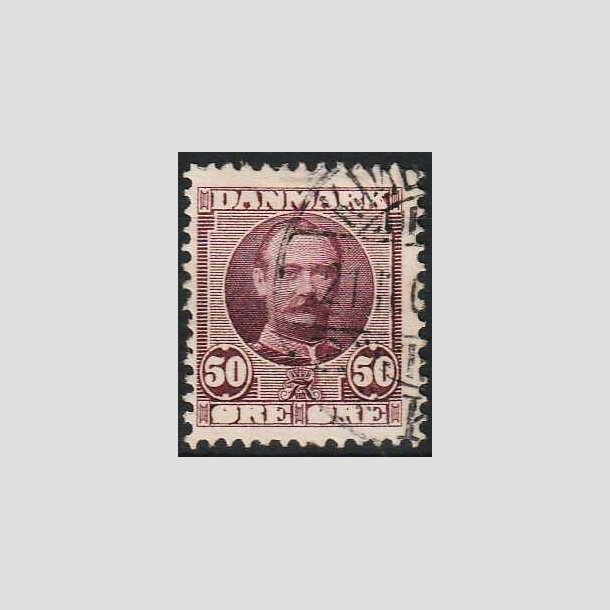 FRIMRKER DANMARK | 1907 - AFA 58 - Frederik VIII 50 re rdlilla - Stemplet