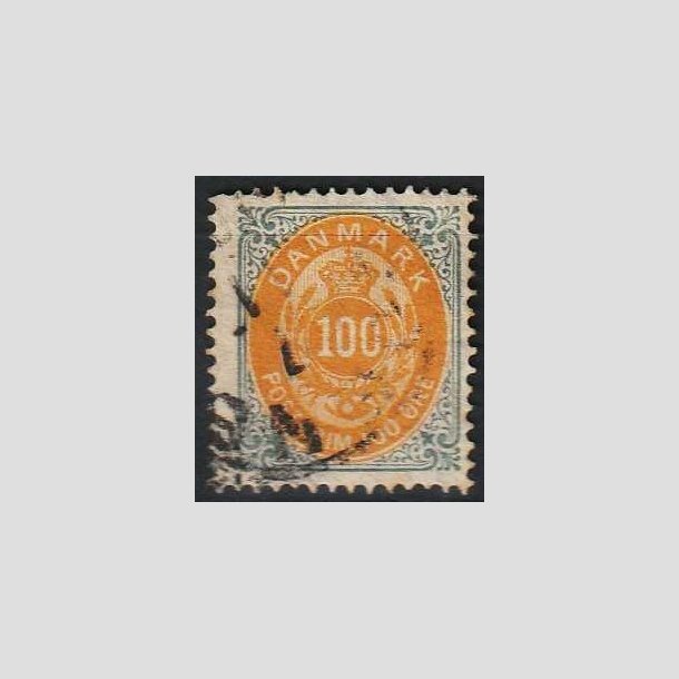 FRIMRKER DANMARK | 1875 - AFA 31 - 100 re gr/gul - Stemplet