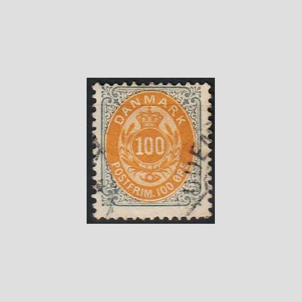 FRIMRKER DANMARK | 1895 - AFA 31B - 100 re gr/gul - Stemplet 